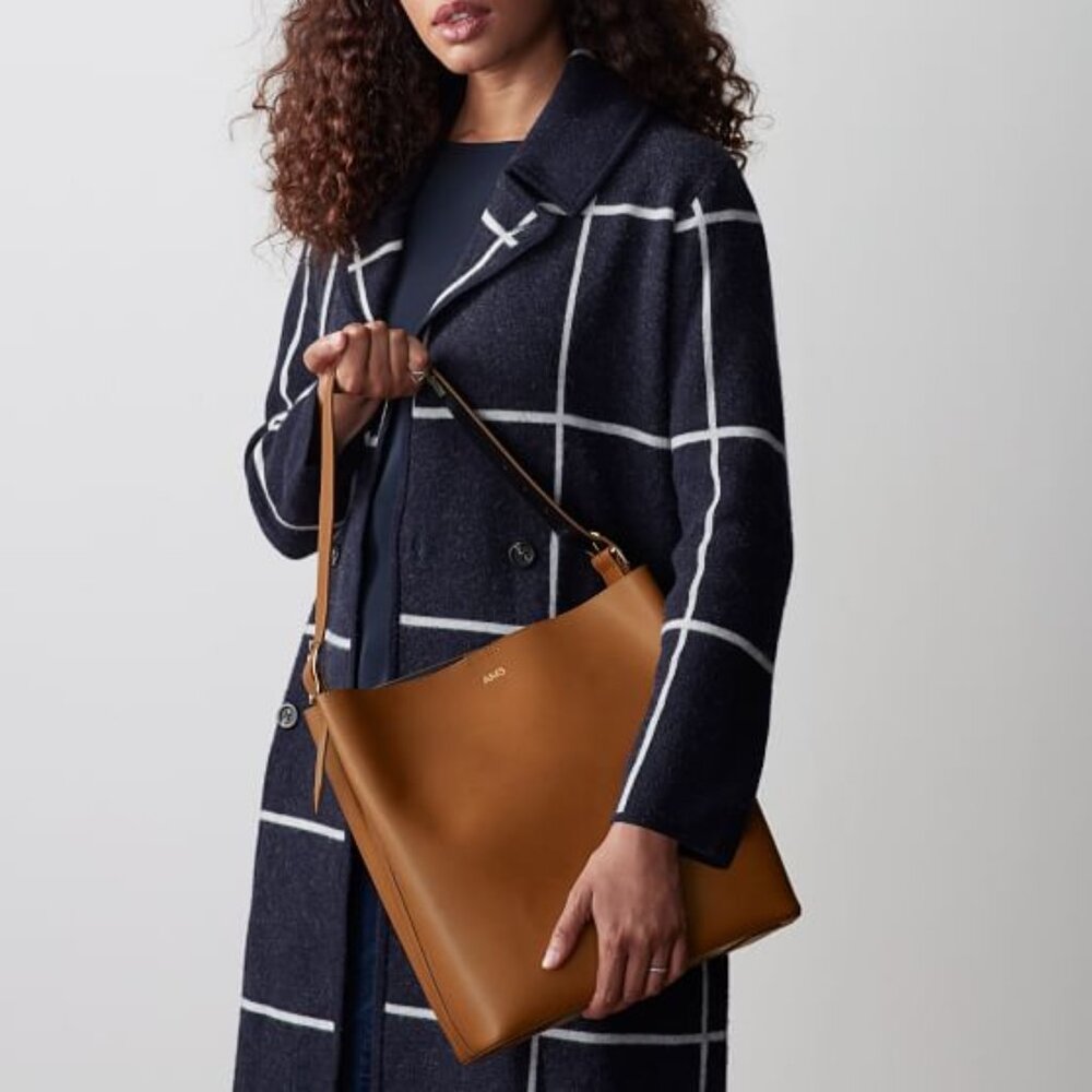 Mark and Graham Wool Knit Windowpane Coat